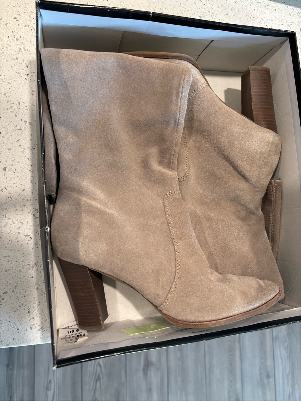Dolce Vita Knee-High Suede Boots in Taupe Gray
